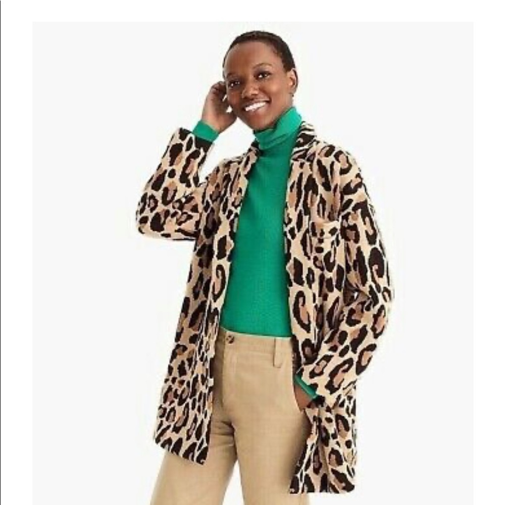 Jcrew demy Lee leopard sweater jacket